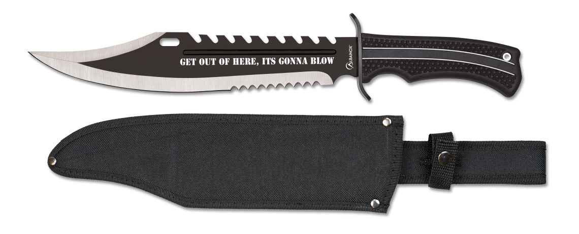cuchillo negro puño goma