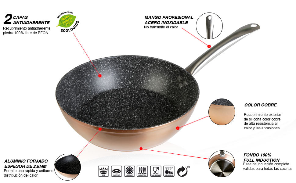 Sartén de aluminio forjado - de 18 a 32 cm