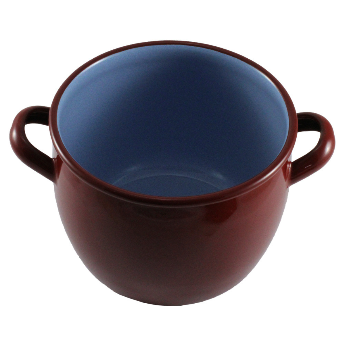 Olla esmaltada marrón bombeada