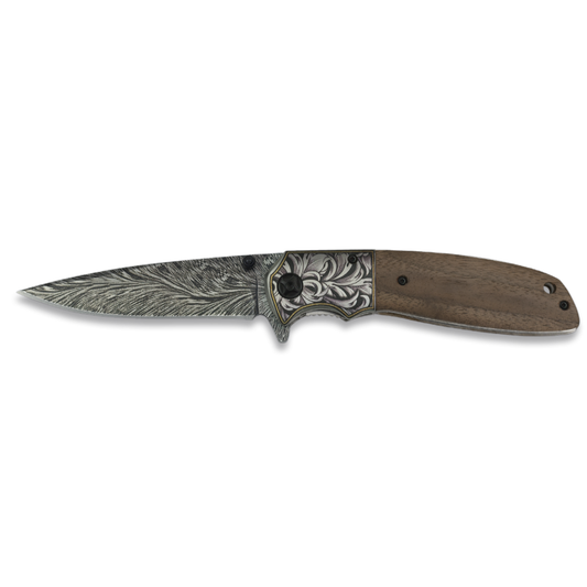 Navaja Decorada 9,6 cm – Mango Madera