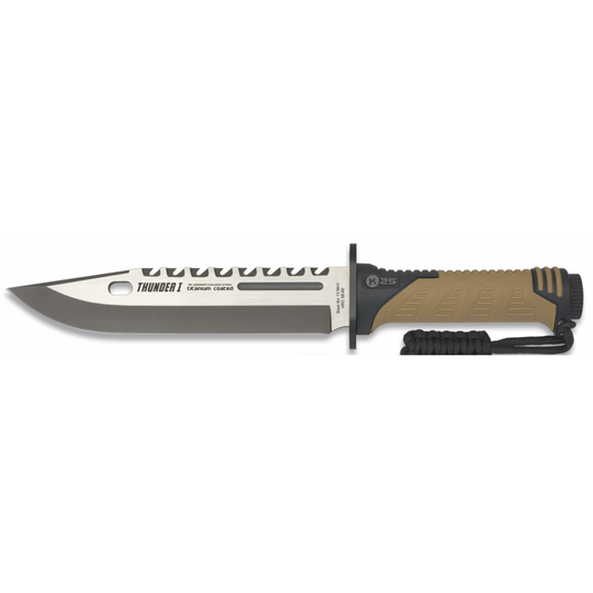 Cuchillo Táctico Survival Goma Negra/Coyote – Hoja 20 cm – Profesional