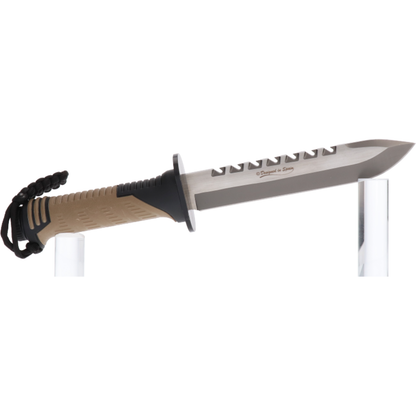 Cuchillo Táctico Survival Goma Negra/Coyote – Hoja 20 cm – Profesional