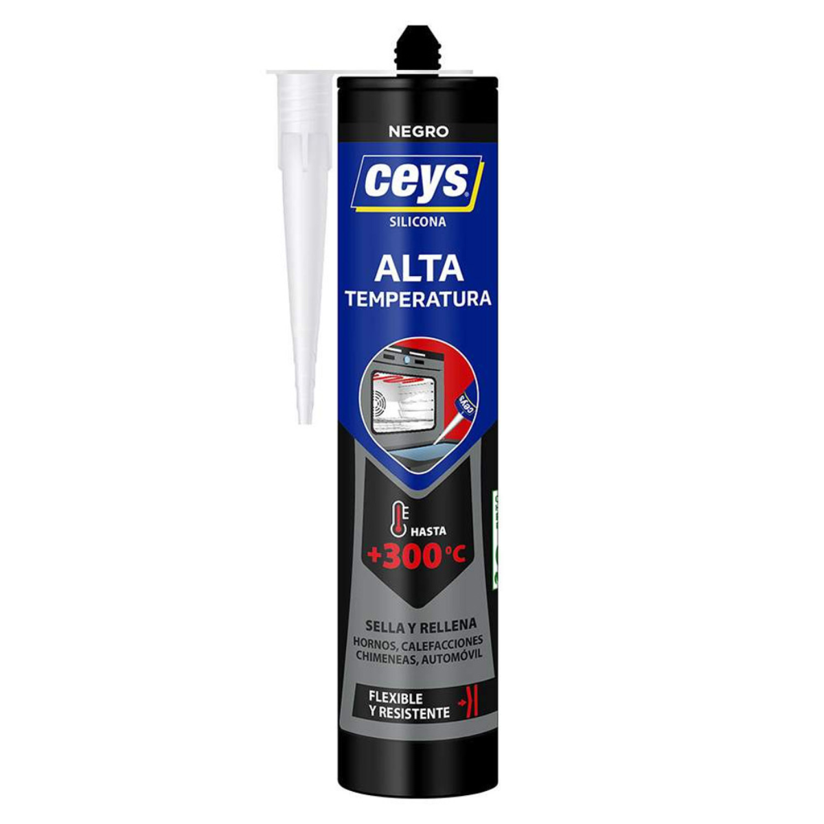 Silicona Alta Temperatura Negra 280 cc
