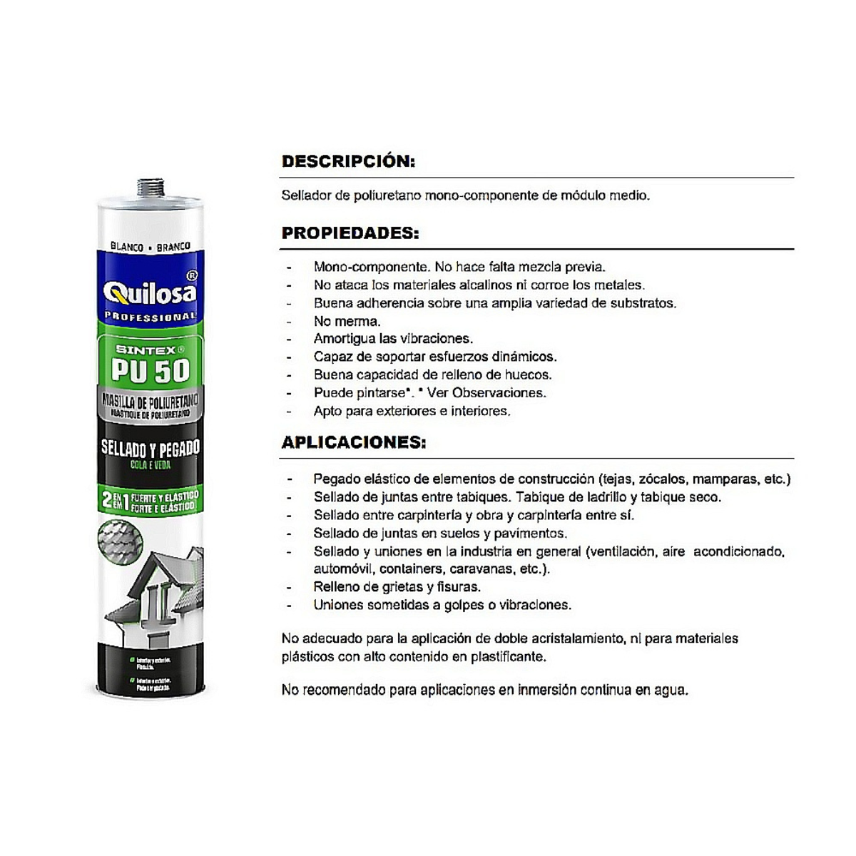 Poliuretano Industrial 300 ml – Gris y Blanco
