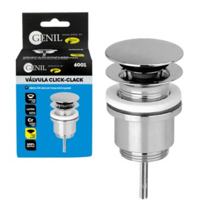 Válvula click-clack para lavabo – tapón grande