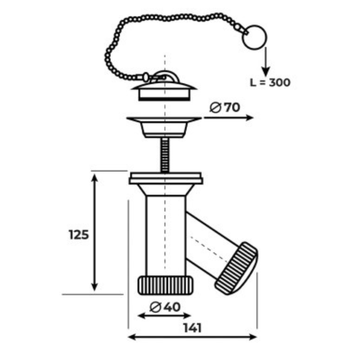 Sifón en Y compacto con válvula para lavabo-bidé – Ø40 mm