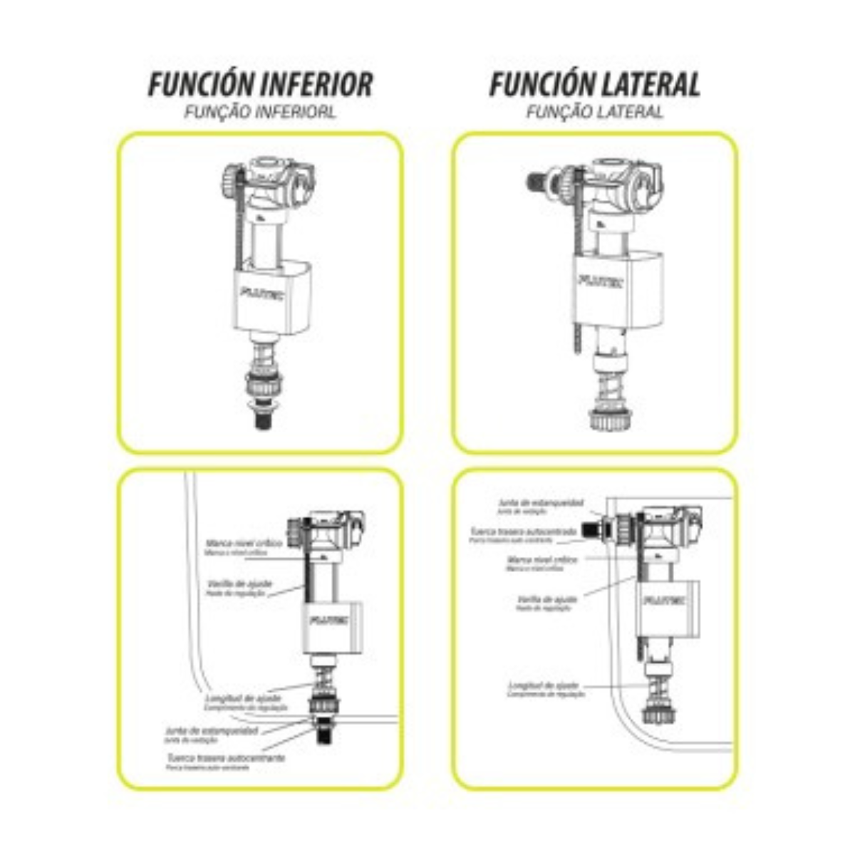 Grifo flotador dual para cisterna