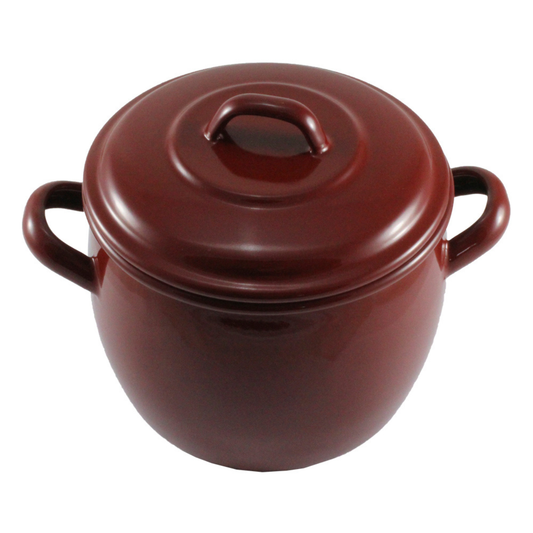 Olla esmaltada marrón bombeada