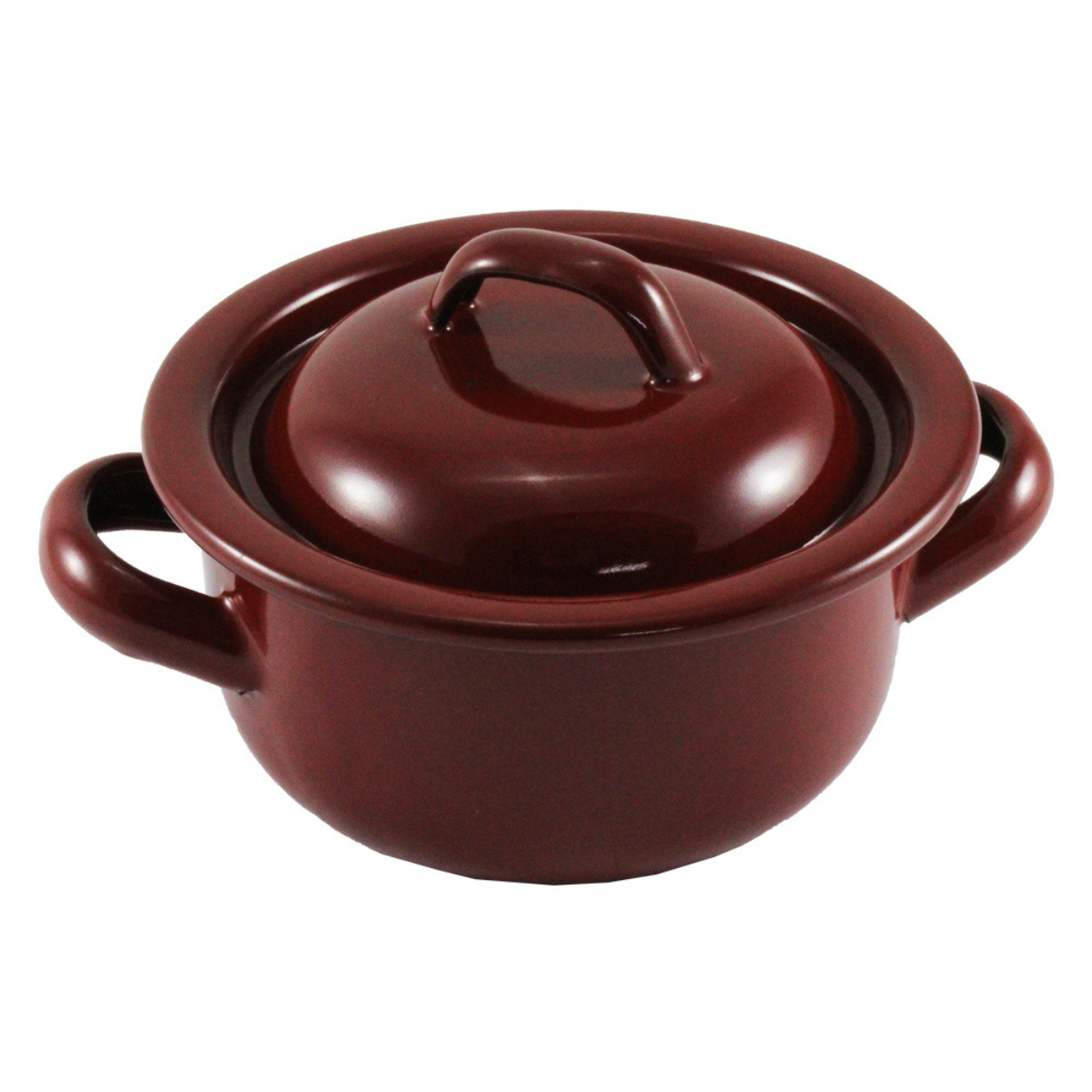Cacerola esmaltada marrón