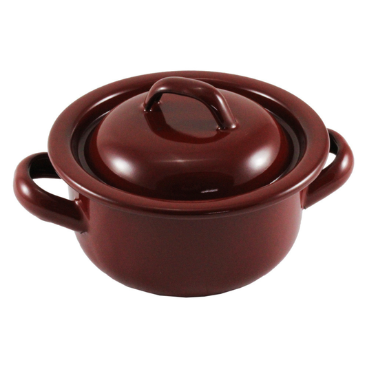 Cacerola esmaltada marrón