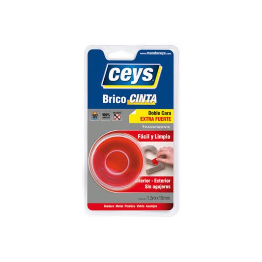 Bricocinta doble cara transparente – 1,5 m