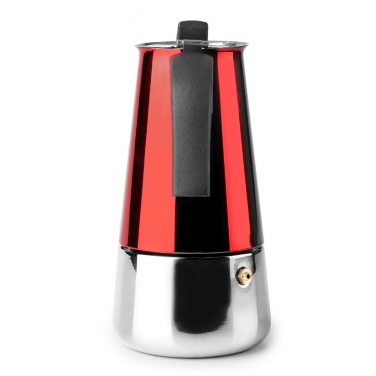Cafetera italiana inox para inducción roja
