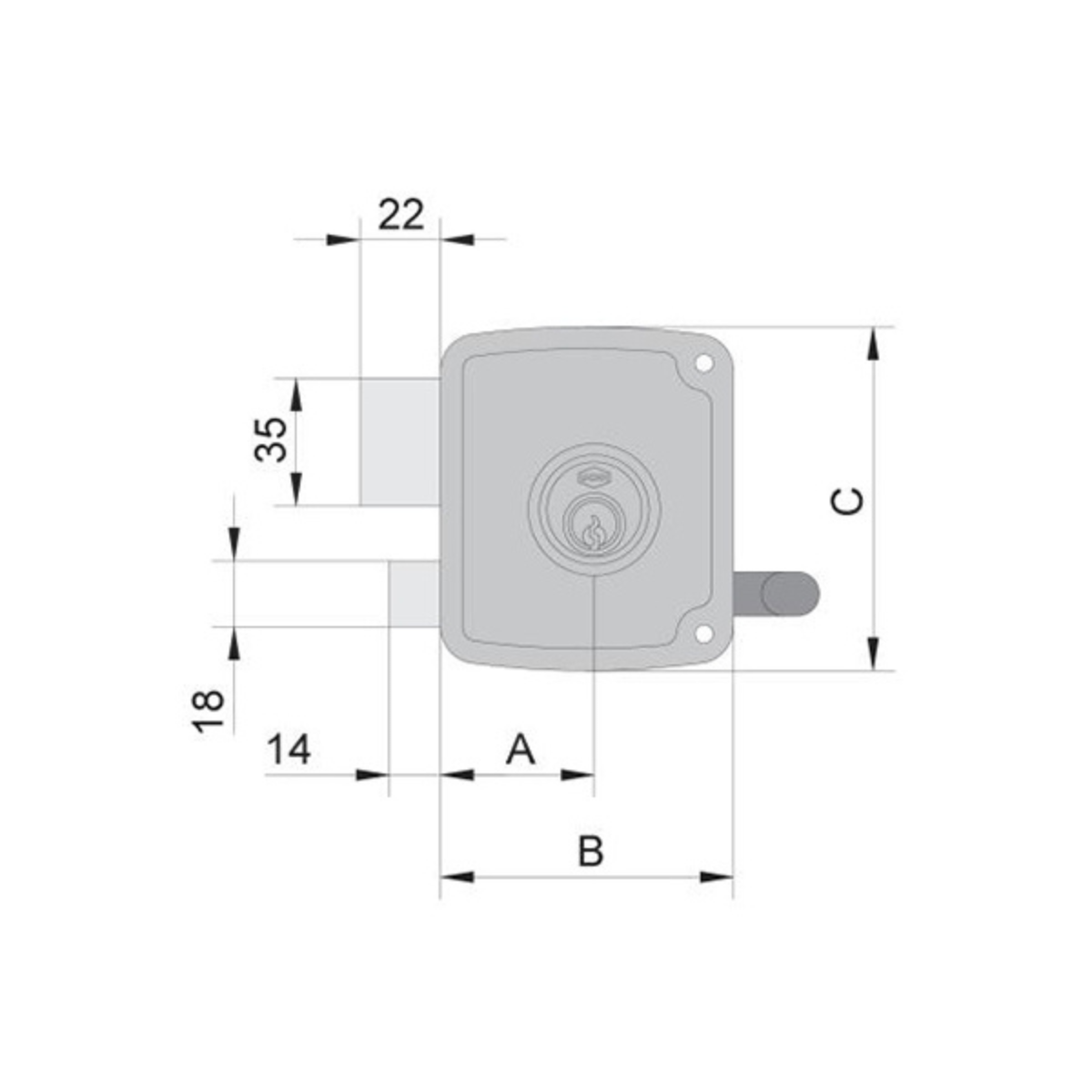 Cerradura de sobreponer 4125 pintada