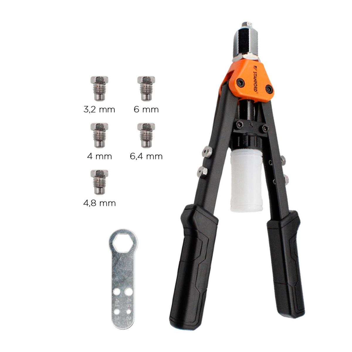 Remachadora 2 manos 34 cm – 5 bocas