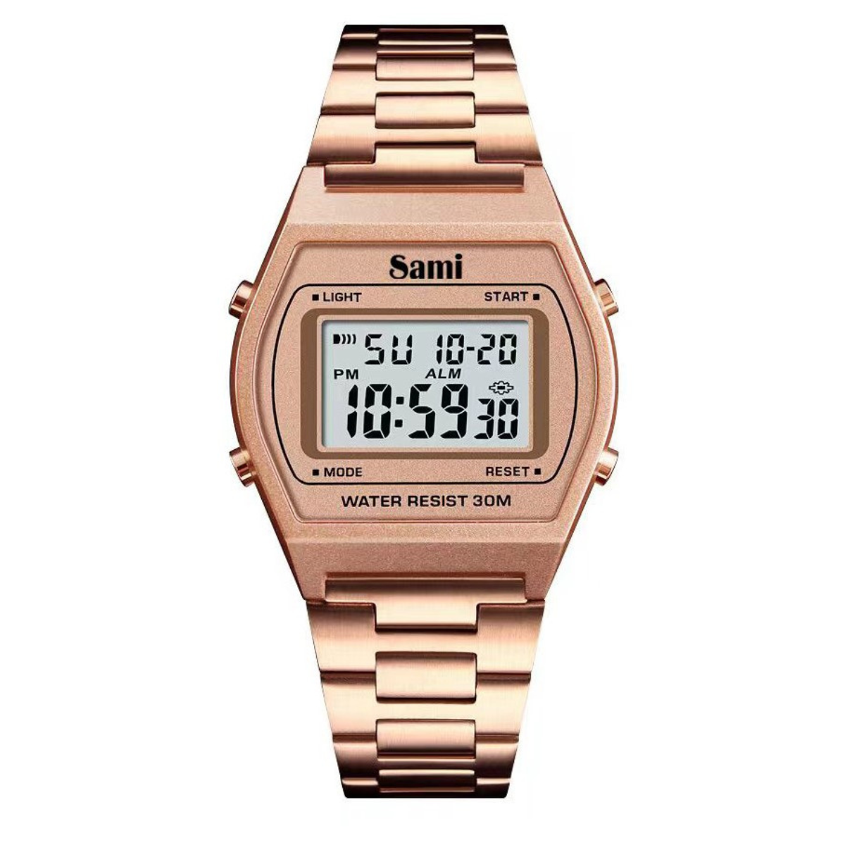 Reloj Sami Vintage LCD acero WR30M