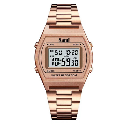 Reloj Sami Vintage LCD acero WR30M