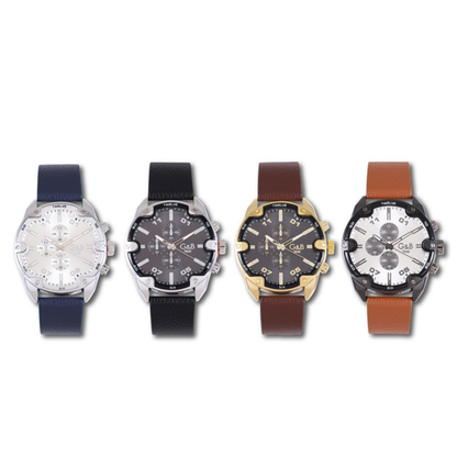 Set GB hombre reloj XXL piel + 2 correas extra