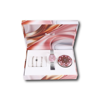 Set Sami mujer reloj extraplafino malla + 3 pulseras
