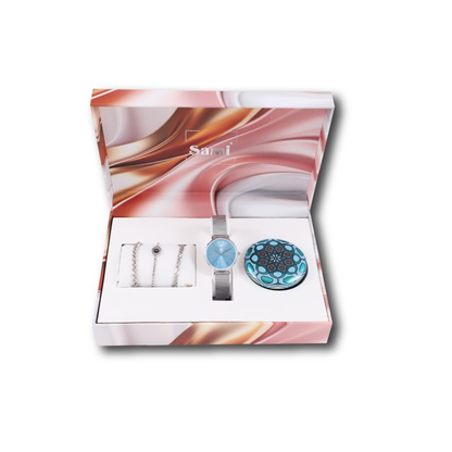 Set Sami mujer reloj extraplafino malla + 3 pulseras