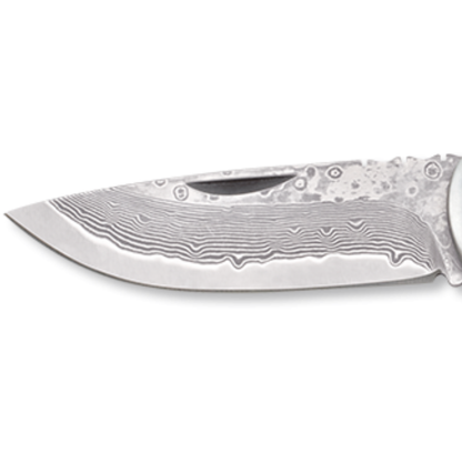 Navaja damasco olivo – hoja 7,9 cm – colección premium