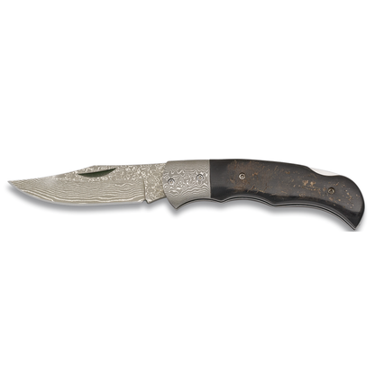 Navaja damasco asta de buey – hoja 7,7 cm – colección premium