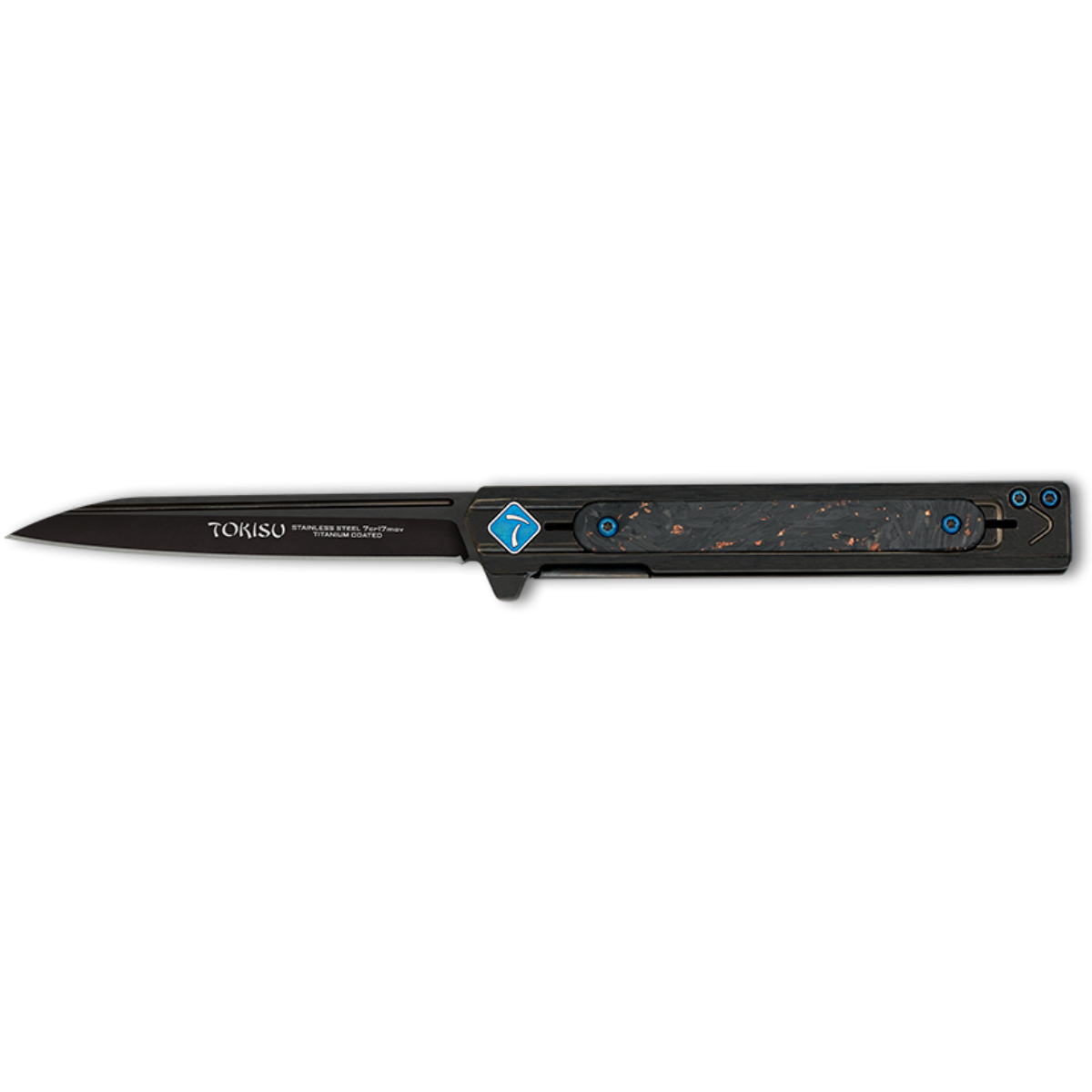Navaja Tokisu titanio – 9 cm – fibra carbono