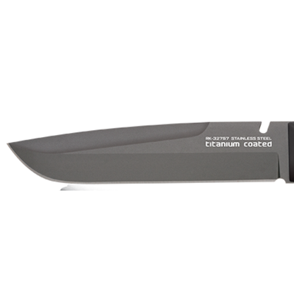 Cuchillo Táctico Goma Negra – Hoja 15 cm – Profesional