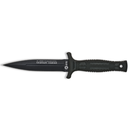 Cuchillo Táctico Bota Goma Negra – Hoja 12,5 cm – Profesional